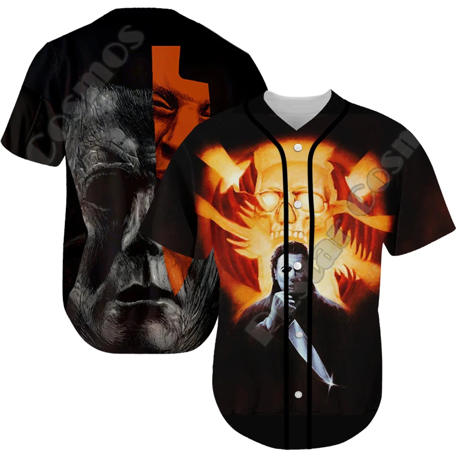 Halloween Horror Terror Movie Cosplay Michael Myers 3DPrint Summer Baseball Shirts Jersey Funny Casual Unisex Short Sleeves X1