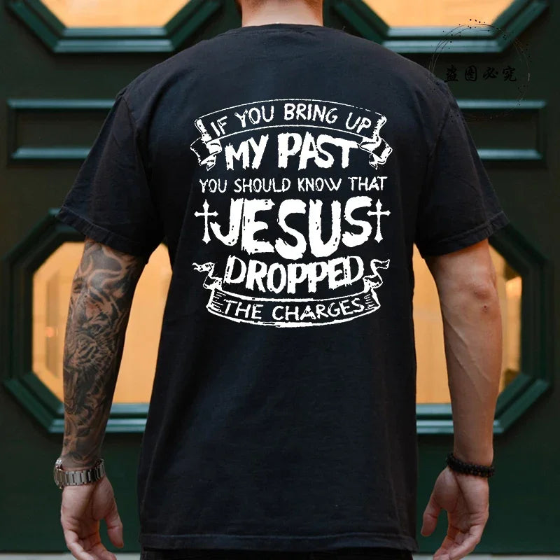 Fashion Graphic Tops Gift for Christian Jesus Streetwear Men Tee Shirt Jesus Christ Back Printing T-Shirt Oversized Y2k Clothing