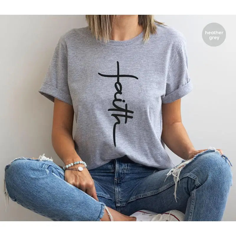 Faith T Shirt Religious Minimalist s Worship Christian Clothing For