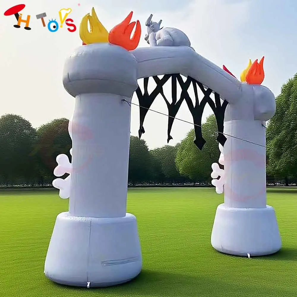 Fast Air Ship Ghost Inflatable Archway for Halloween Outdoor Welcome Inflatable Arch Gate for Halloween Event Party Decoration