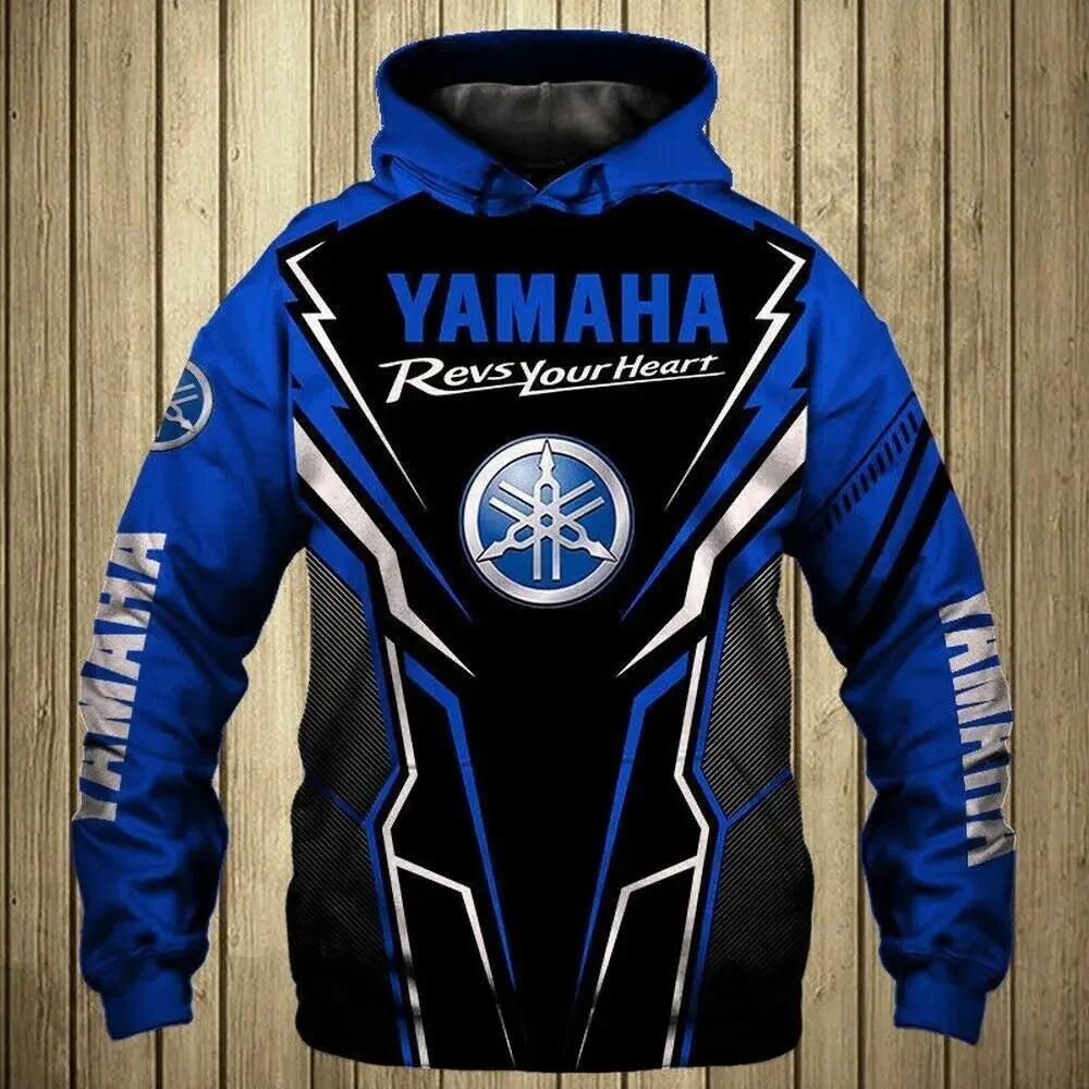2025 Spring/Summer New 3D Printed Yamaha Motorcycle Off road Hoodie for Extreme Sports Adventure Men&