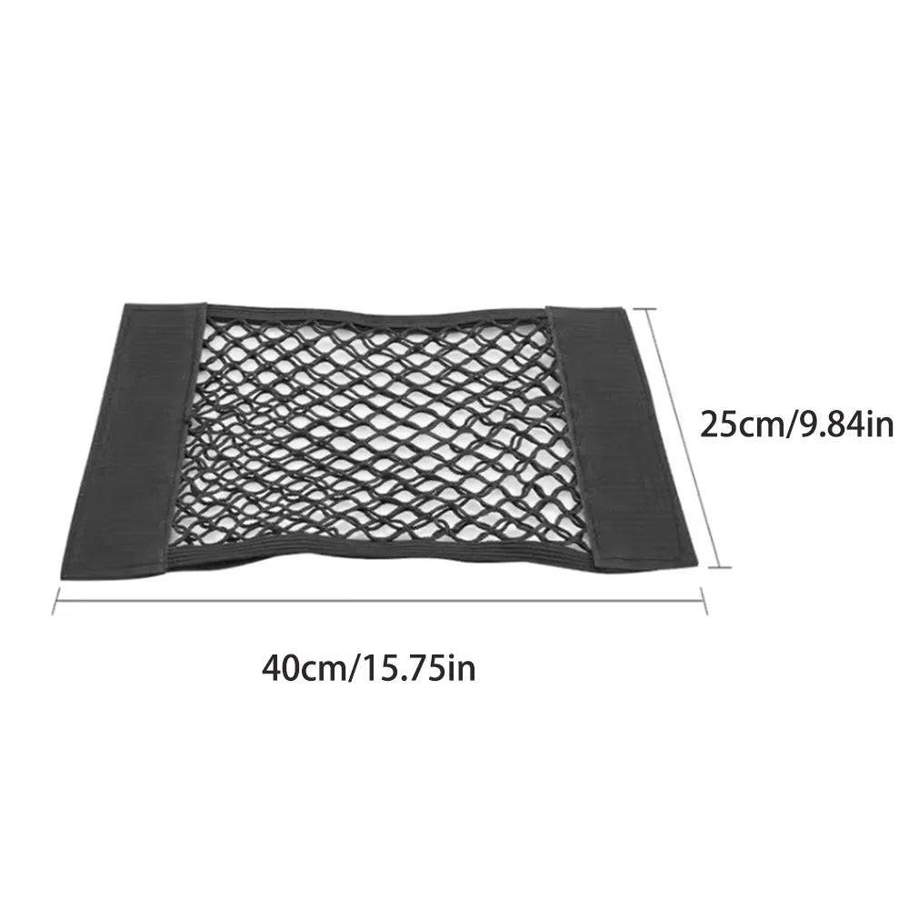 Car Storage Net Stretchable Mesh Pocket Net Magic Elastic Sticker Universal Rear Mesh Trunk Seat Bag Pocket Cage Auto Organizer