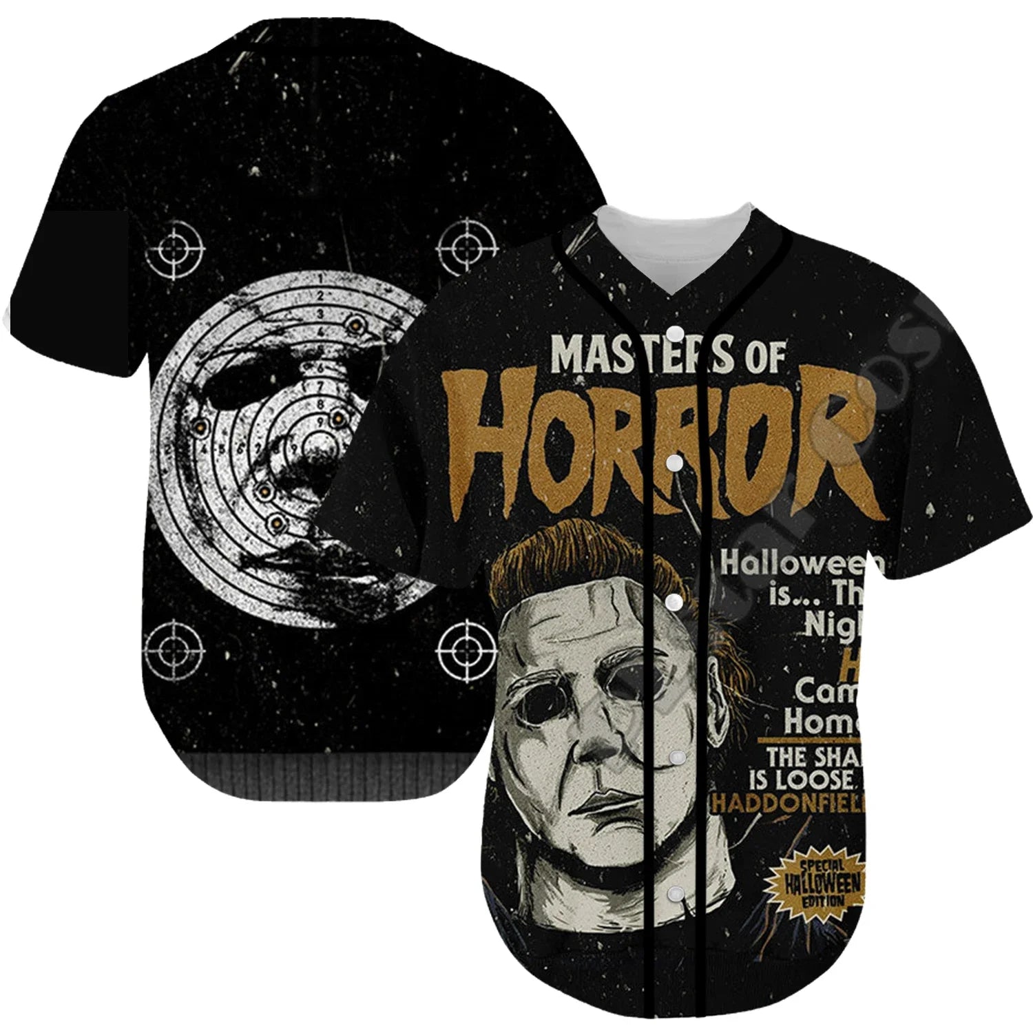 Halloween Horror Terror Movie Cosplay Michael Myers 3DPrint Summer Baseball Shirts Jersey Funny Casual Unisex Short Sleeves X1