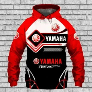 2025 Spring/Summer New 3D Printed Yamaha Motorcycle Off road Hoodie for Extreme Sports Adventure Men&