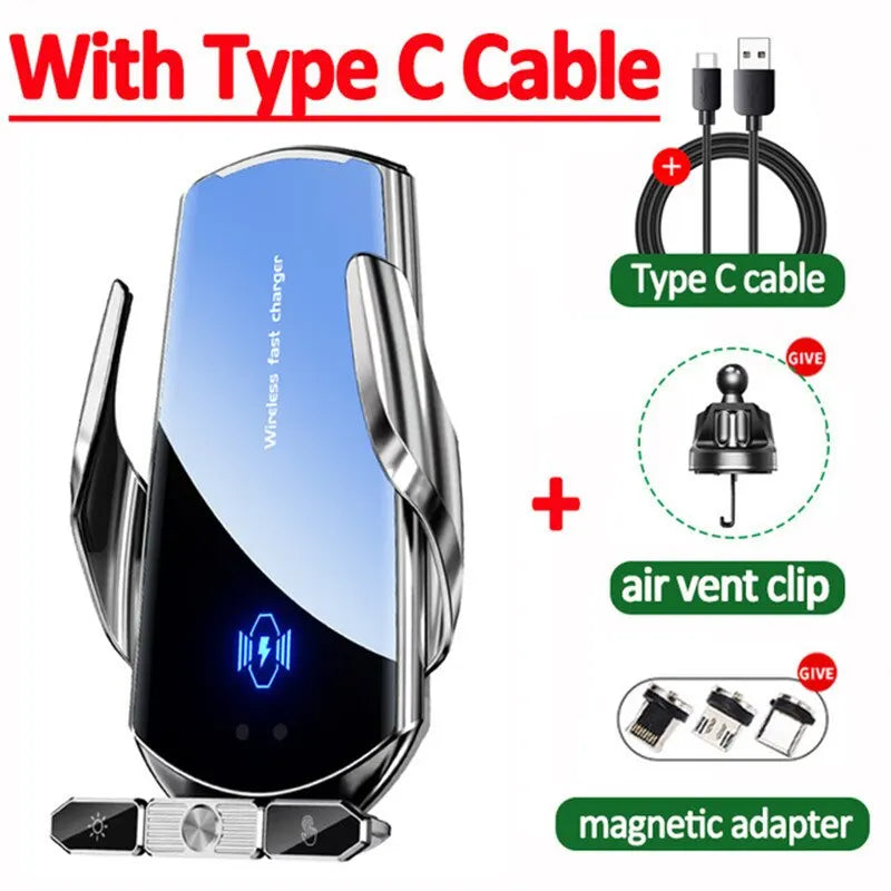 Wireless Charger Car Auto Magnetic Air Vent Phone Holder For iPhone 16 15 14 13 Samsung Xiaomi Induction Fast Charging Station