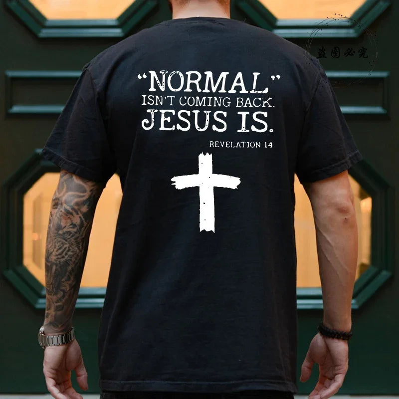 Fashion Graphic Tops Gift for Christian Jesus Streetwear Men Tee Shirt Jesus Christ Back Printing T-Shirt Oversized Y2k Clothing