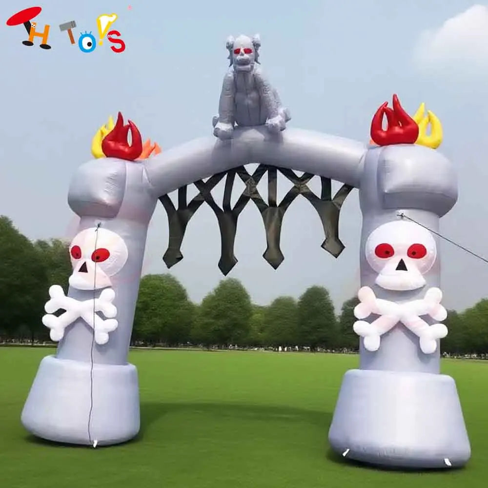 Fast Air Ship Ghost Inflatable Archway for Halloween Outdoor Welcome Inflatable Arch Gate for Halloween Event Party Decoration