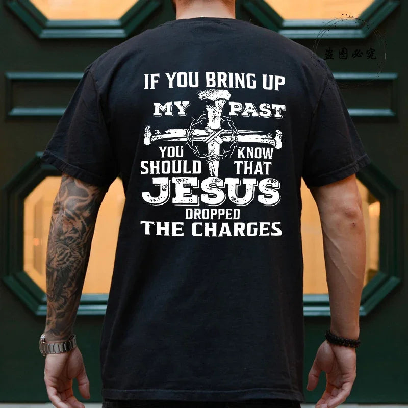 Fashion Graphic Tops Gift for Christian Jesus Streetwear Men Tee Shirt Jesus Christ Back Printing T-Shirt Oversized Y2k Clothing