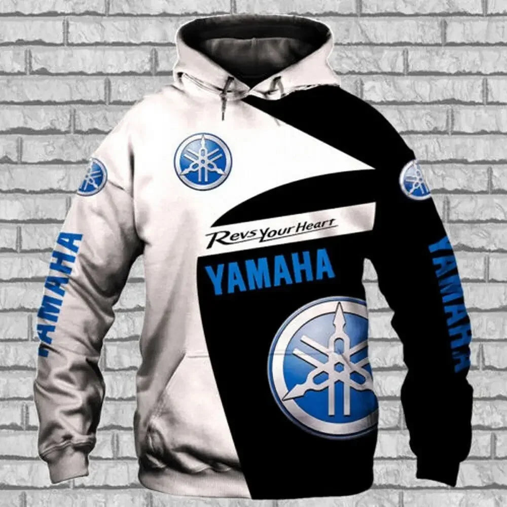 2025 Spring/Summer New 3D Printed Yamaha Motorcycle Off road Hoodie for Extreme Sports Adventure Men&