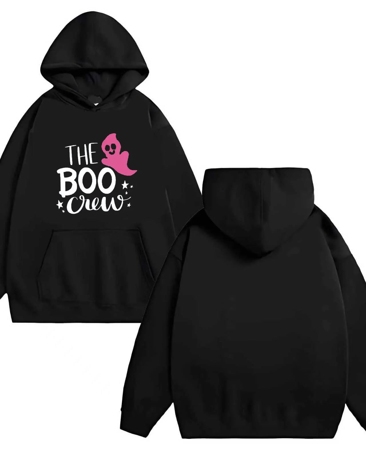The 2025 new Halloween Boo Crew Ghost print 330G heavy-duty hooded sweatshirt sweatshirt is suitable for both men and women