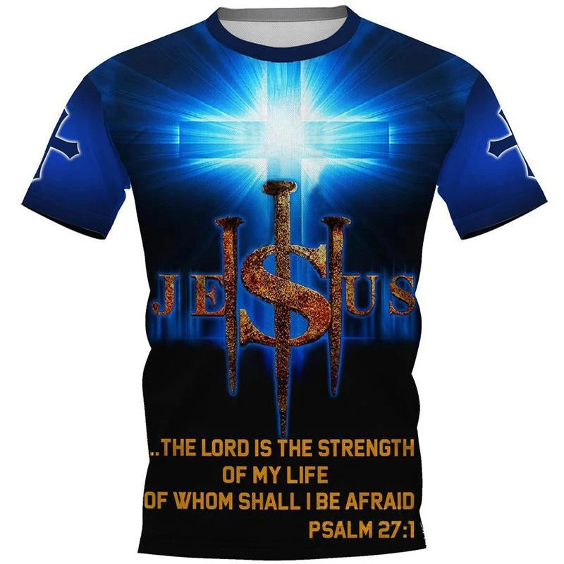 Christian Jesus Graphic T-shirt Men Women Clothing O-neck Short Sleeve T Shirts 3D Print Savior Casual Fashion Streetwear Tees