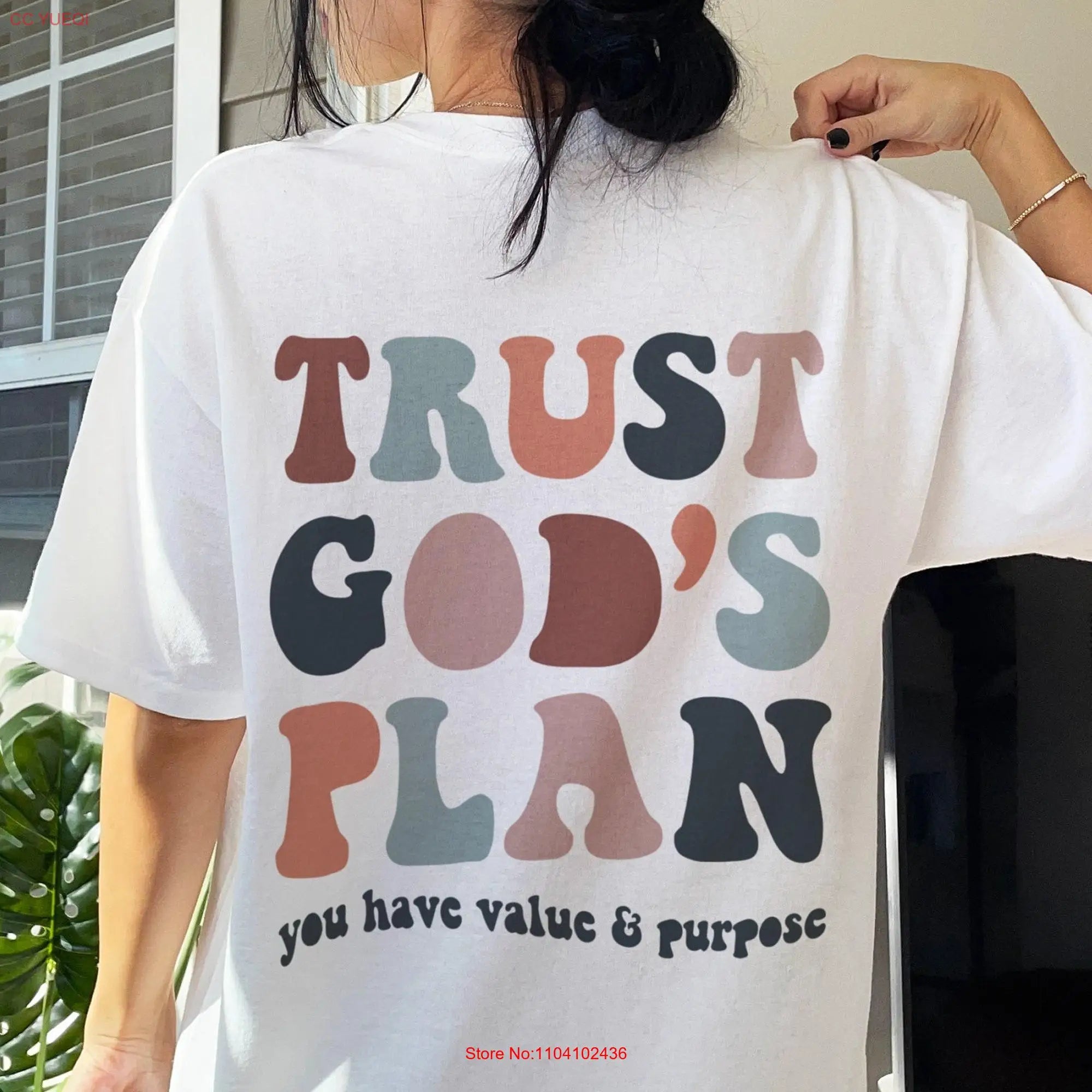 Trust Gods Plan Christian Apparel Faith T Shirt Trendy Aesthetic Clothing Positive Preppy long or short sleeves