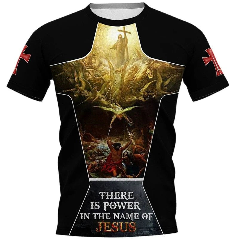 Christian Jesus Graphic T-shirt Men Women Clothing O-neck Short Sleeve T Shirts 3D Print Savior Casual Fashion Streetwear Tees