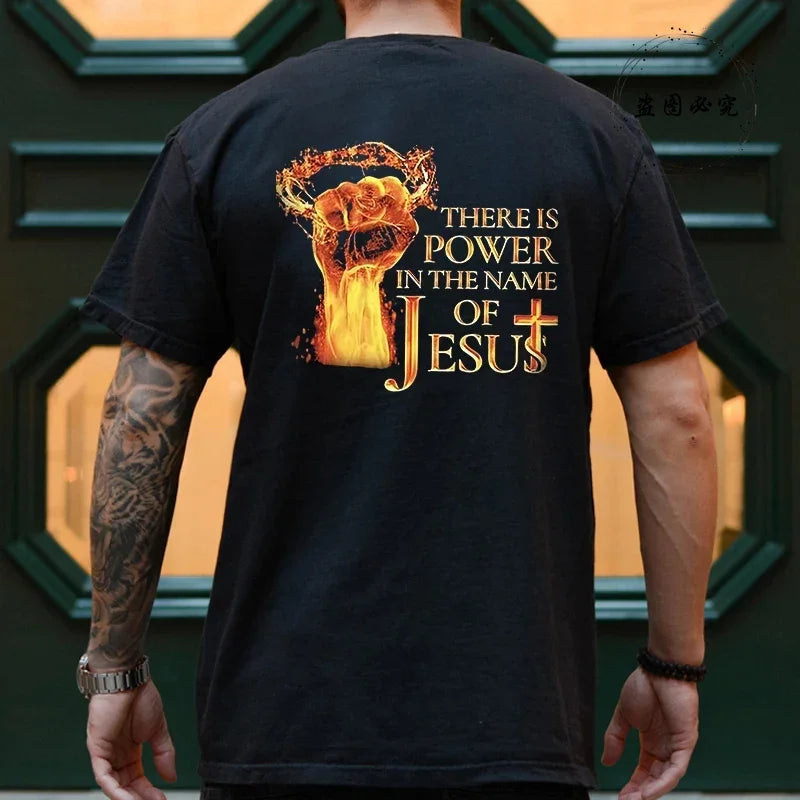 Fashion Graphic Tops Gift for Christian Jesus Streetwear Men Tee Shirt Jesus Christ Back Printing T-Shirt Oversized Y2k Clothing