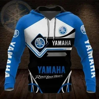 2025 Spring/Summer New 3D Printed Yamaha Motorcycle Off road Hoodie for Extreme Sports Adventure Men&