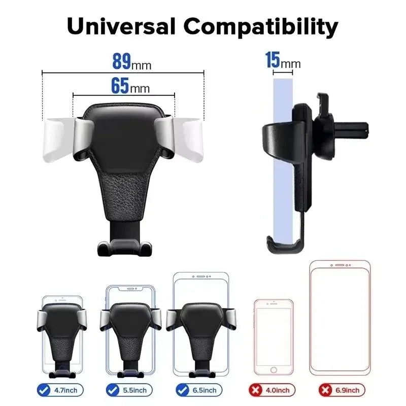 Gravity Car Phone Holder car Air Vent Clip Mount phone Stand Auto Locking Car GPS Navigation Bracket For iPhone Xiaomi Samsung