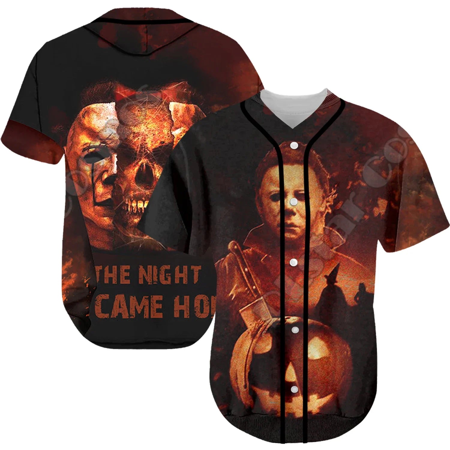 Halloween Horror Terror Movie Cosplay Michael Myers 3DPrint Summer Baseball Shirts Jersey Funny Casual Unisex Short Sleeves X1