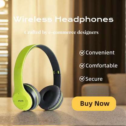 Hifi Sound Bluetooth Headphones Wireless Over-Ear Headsets with Microphone Noise Reduction Comfortable for Travel And Home Use
