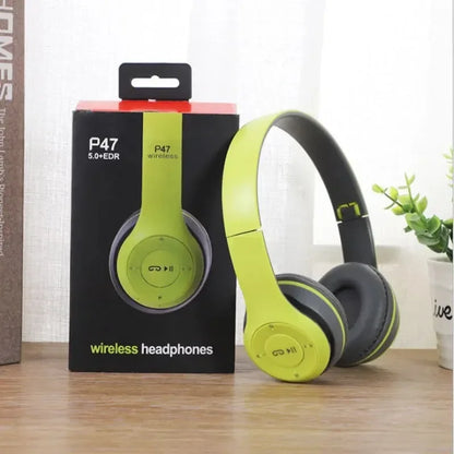Foldable Bluetooth Headphones Wireless Overhead Earphones with Microphone Volume Control for iPhone And Android Game Headset