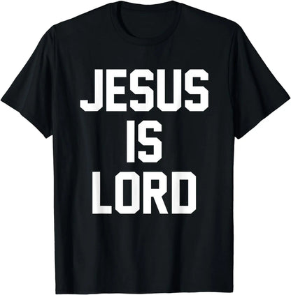Jesus Is Lord Christian Faith Trust in God Christ T-Shirt  Men Clothing  Streetwear  Camisetas