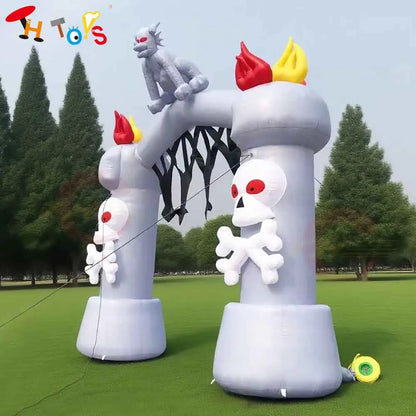 Fast Air Ship Ghost Inflatable Archway for Halloween Outdoor Welcome Inflatable Arch Gate for Halloween Event Party Decoration
