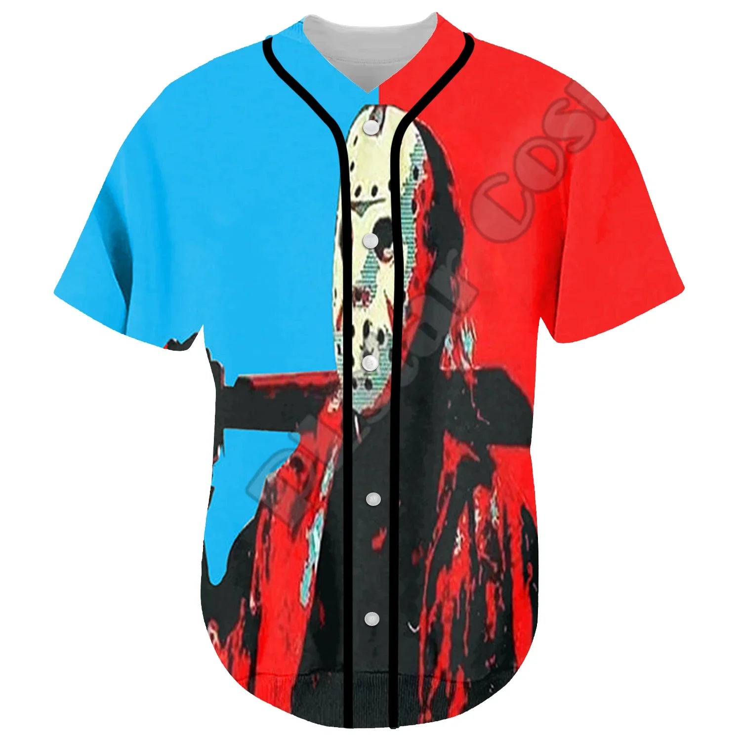 Halloween Horror Terror Movie Cosplay Michael Myers 3DPrint Summer Baseball Shirts Jersey Funny Casual Unisex Short Sleeves X1