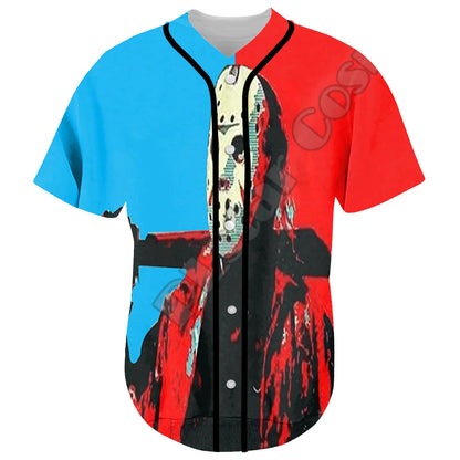 Halloween Horror Terror Movie Cosplay Michael Myers 3DPrint Summer Baseball Shirts Jersey Funny Casual Unisex Short Sleeves X1