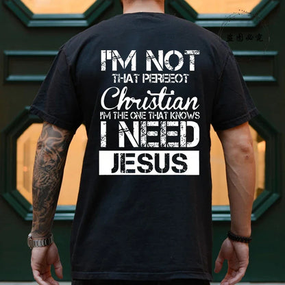 Fashion Graphic Tops Gift for Christian Jesus Streetwear Men Tee Shirt Jesus Christ Back Printing T-Shirt Oversized Y2k Clothing