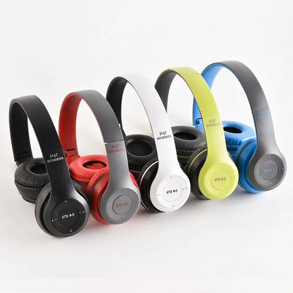 Foldable Bluetooth Headphones Wireless Overhead Earphones with Microphone Volume Control for iPhone And Android Game Headset