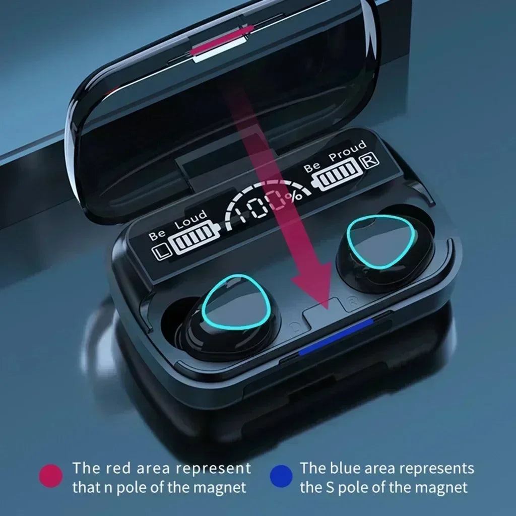 Original M10 Wireless Bluetooth Earpods - All-in-One Sports Headphones with Active Noise Canceling, Stereo Sound &amp; Built-in Mic