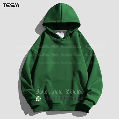Customized Logo Men Women Autumn Winter Pullover Hoodie Fleece Work Coat Team Club Solid Color Sweater High School Student Top