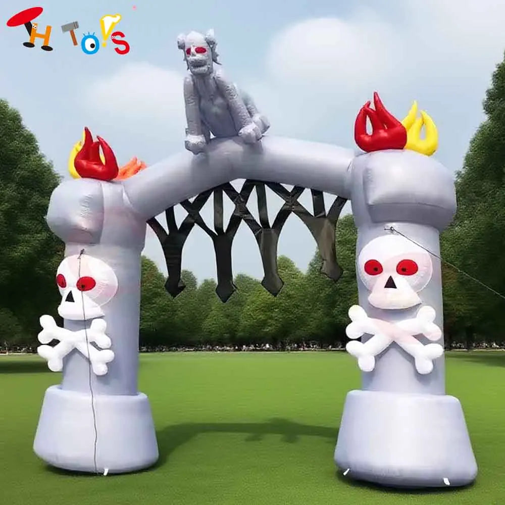 Fast Air Ship Ghost Inflatable Archway for Halloween Outdoor Welcome Inflatable Arch Gate for Halloween Event Party Decoration
