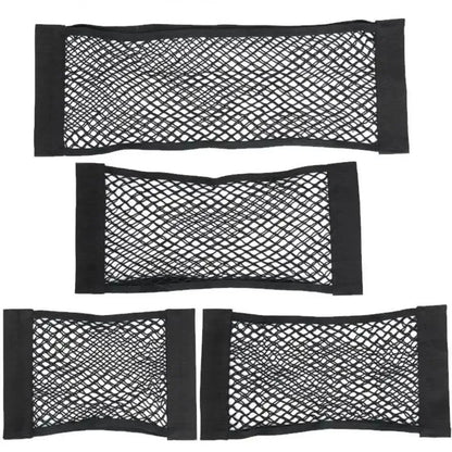 Car Storage Net Stretchable Mesh Pocket Net Magic Elastic Sticker Universal Rear Mesh Trunk Seat Bag Pocket Cage Auto Organizer