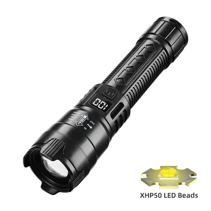 High Power Self Defense LED Flashlights USB Rechargeable Strong Hand Light Multifunctional Torch Lamp For Emergency Camping
