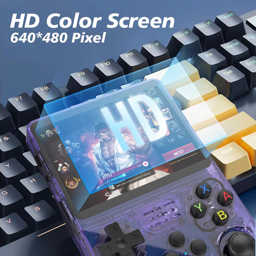 R36S new retro game console 3.5-inch Linux open-source system portable handheld game console with 128GB large memory