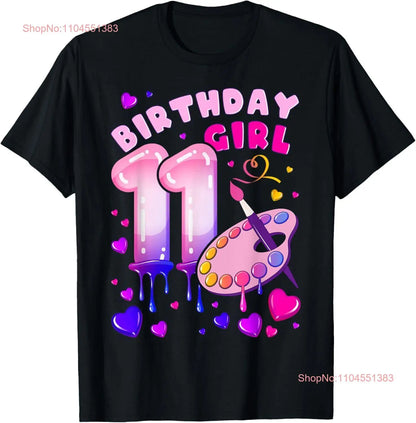 11th Birthday, Girl 11 Years, Painting Art, Number 11 T-Shirt Hoodie