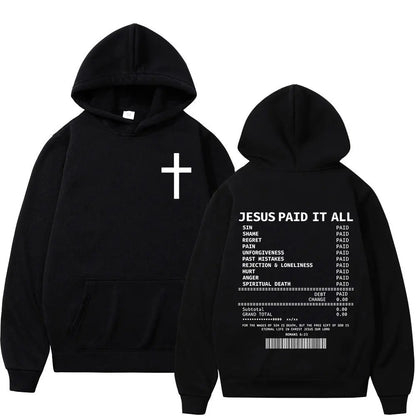 Salvation Jesus Paid It All Hoodies Christian Bible Verse Men&