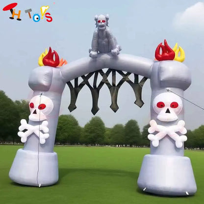 Fast Air Ship Ghost Inflatable Archway for Halloween Outdoor Welcome Inflatable Arch Gate for Halloween Event Party Decoration