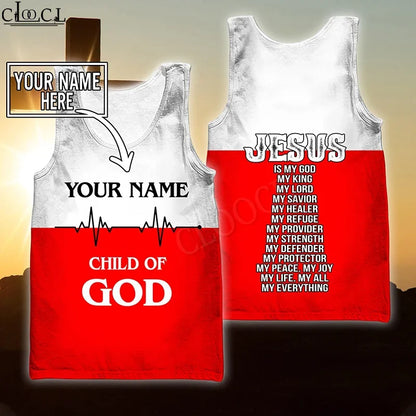 MSIEESO Christian Jesus Catholic DIY Customize Name Tank 3D Print Summer Streetwear Vest Sleeveless Men Women Fitness Clothing
