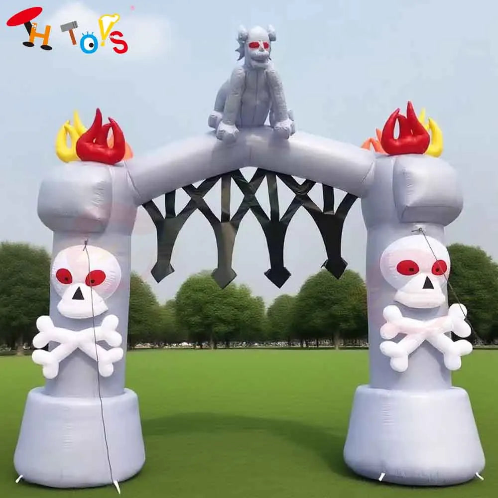 Fast Air Ship Ghost Inflatable Archway for Halloween Outdoor Welcome Inflatable Arch Gate for Halloween Event Party Decoration