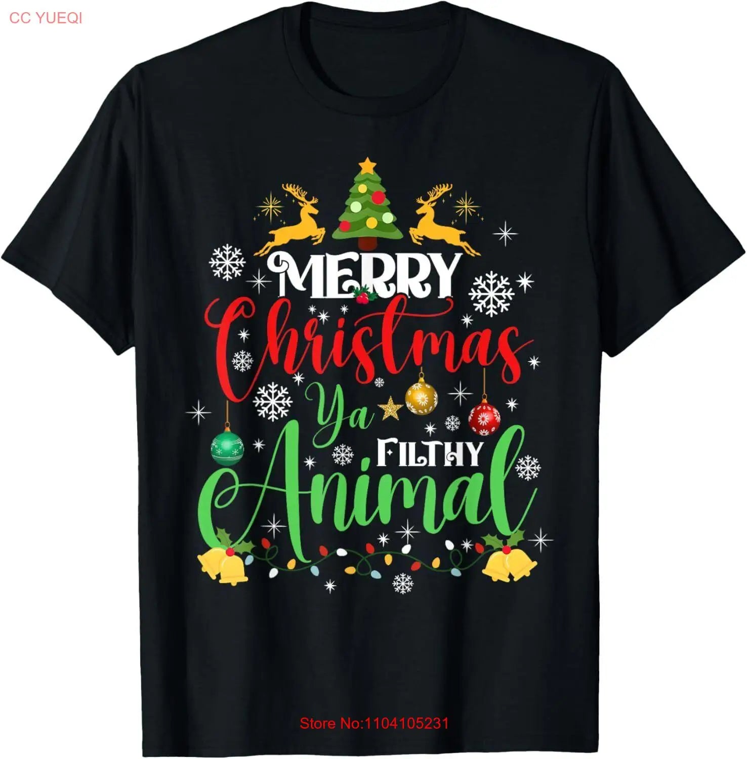Merry Christmas Animal Filthy Ya Xmas Family Pajama T-Shirt Hoodie