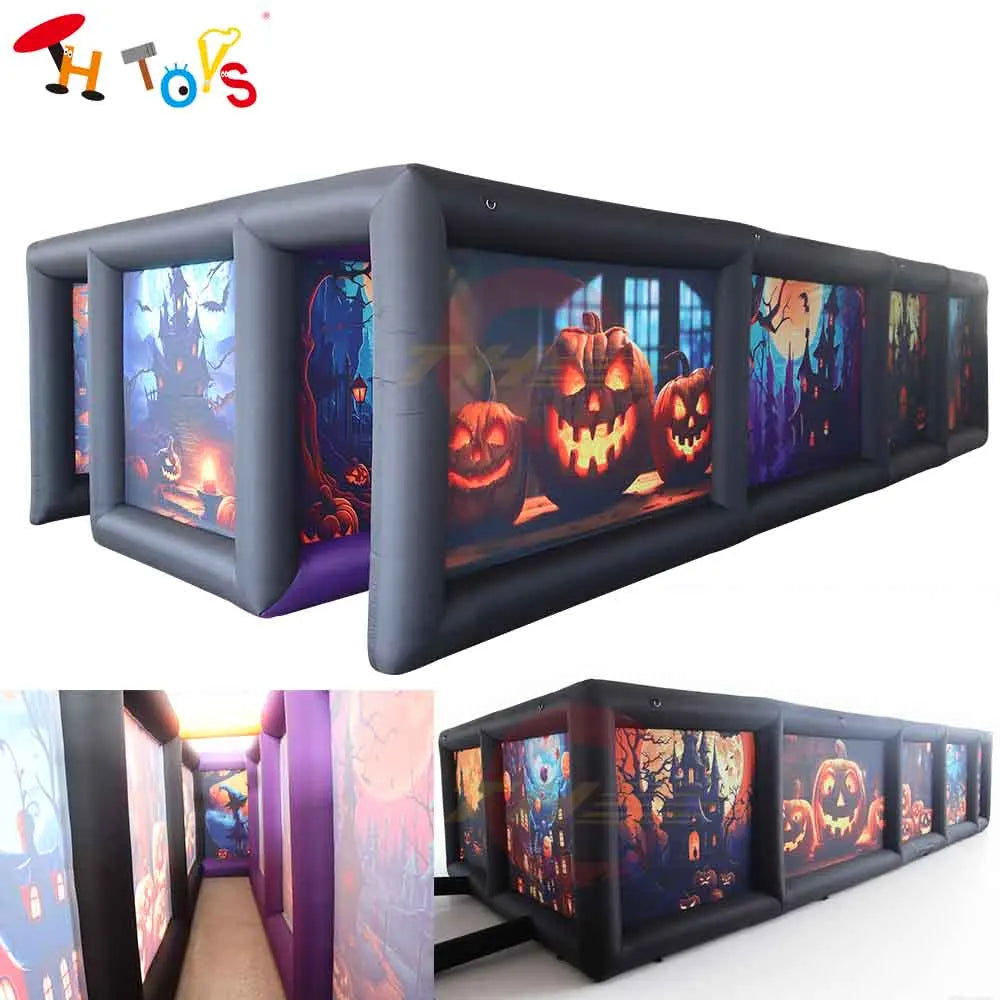 Fast Shipping Halloween Inflatable Haunted House Sport Games Fun Spooky Maze Tag Adults Pumpkin Inflatable Carnival Game Toys