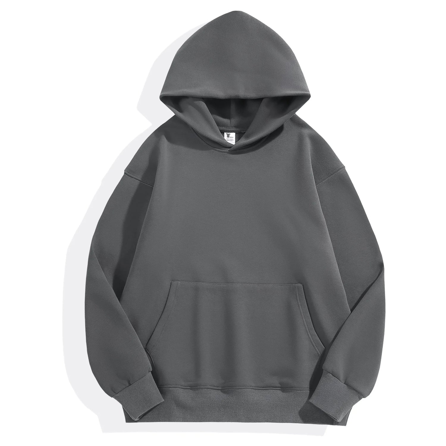 Customized Logo Men Women Autumn Winter Pullover Hoodie Fleece Work Coat Team Club Solid Color Sweater High School Student Top
