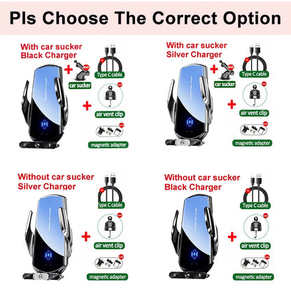Car Wireless Charger Magnetic Fast Charging Station Air Vent Stand Car Phone Holder Mount For iPhone 16 15 14 13 12 Pro Samsung