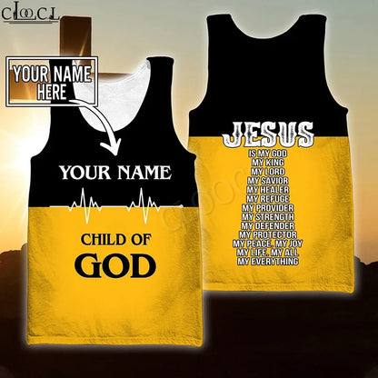 MSIEESO Christian Jesus Catholic DIY Customize Name Tank 3D Print Summer Streetwear Vest Sleeveless Men Women Fitness Clothing