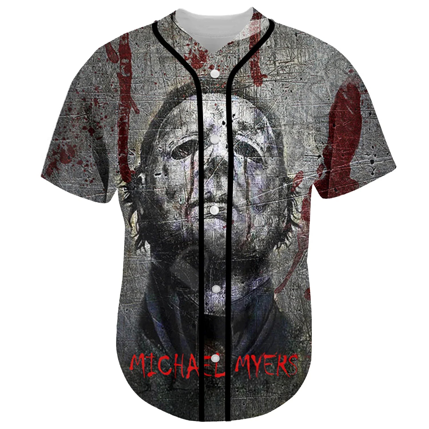 Halloween Horror Terror Movie Cosplay Michael Myers 3DPrint Summer Baseball Shirts Jersey Funny Casual Unisex Short Sleeves X1