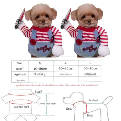 Disney Stitch Pet Dog Clothes Anime Cute Winter Plus Velvet Halloween Small and Medium-sized Dogs and Cats Warm Jacket Chihuahua