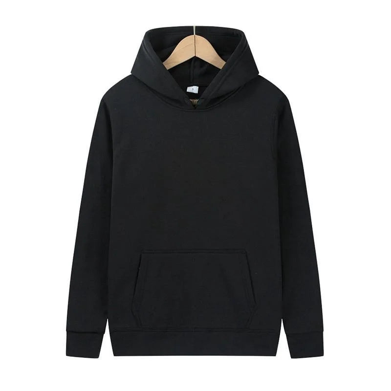 Customized Logo Men Women Autumn Winter Pullover Hoodie Fleece Work Coat Team Club Solid Color Sweater High School Student Top