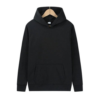 Customized Logo Men Women Autumn Winter Pullover Hoodie Fleece Work Coat Team Club Solid Color Sweater High School Student Top