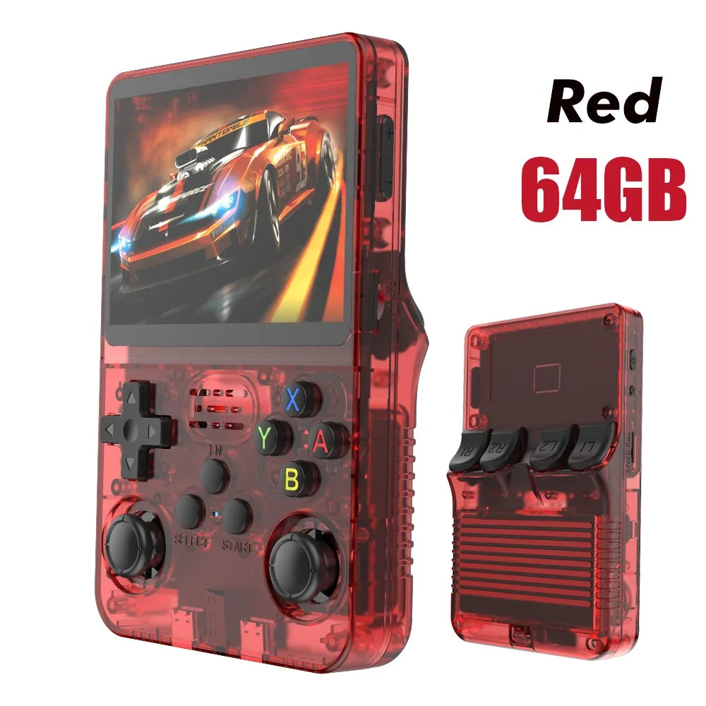 Open Source R36S Retro Handheld Video Game Console Linux System 3.5 Inch IPS Screen Portable Pocket Video Player 64GB Games